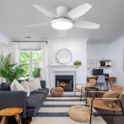 Garwarm Ceiling Fans with Lights 42 Inch White with Timer for Bedroom - thumbnail 8