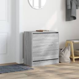 Berkfield Home Shoe Cabinet Grey Sonoma 60x34x63.5 cm Engineered Wood - thumbnail 3