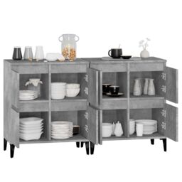 Berkfield Home Sideboard 2 pcs Concrete Grey 60x35x70 cm Engineered Wood - Size: 60 x 35 x 70 cm - thumbnail 5