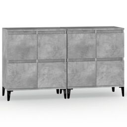 Berkfield Home Sideboard 2 pcs Concrete Grey 60x35x70 cm Engineered Wood - Size: 60 x 35 x 70 cm - thumbnail 2