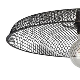 First Choice Lighting Cassidy - Large Black Mesh Easy Fit Metal Pendant Shade - thumbnail 2