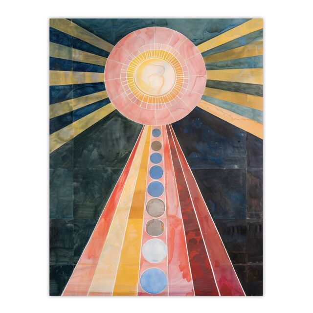 "Artery8 Hilma Af Klint Inspired Abstract Pink Geometric Wall Art Print - Size: W12"" x H16""" - image 1