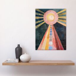 "Artery8 Hilma Af Klint Inspired Abstract Pink Geometric Wall Art Print - Size: W12"" x H16""" - thumbnail 4