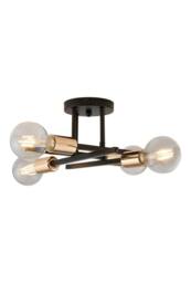 Living and Home 4-Light Vintage Semi-Flush Mount Ceiling Light in Black - thumbnail 7