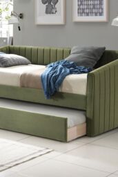 Time4sleep Sanderson Olive Green Upholstered Day Bed Including Underbed - Size: Single