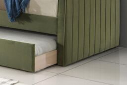 Time4sleep Sanderson Olive Green Upholstered Day Bed Including Underbed - Size: Single - thumbnail 3
