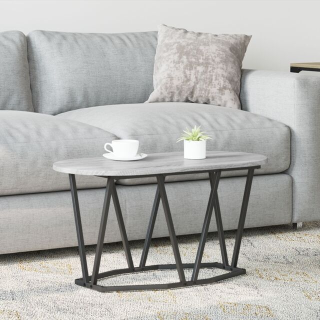 Berkfield Home Grey Sonoma Coffee Table - 80x40x40.5 cm, Made from Engineered Wood & Metal - Size: 80x40x40.5 cm - image 1