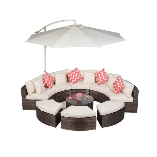 Thats Furniture Monaco Luxury Large Rattan Garden Sofa Set in Brown - image 1