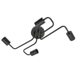 Happy Homewares Industrial Vintage Styled Matte Black Ceiling Light with Looping Arms - thumbnail 5