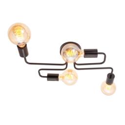 Happy Homewares Industrial Vintage Styled Matte Black Ceiling Light with Looping Arms - thumbnail 3