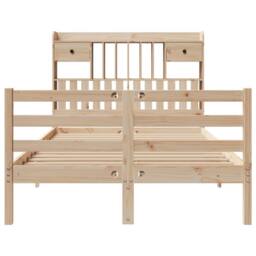 Berkfield Home Bookcase Bed without Mattress 135x190 cm Doouble Solid Wood Pine in Light Tan - thumbnail 4