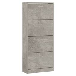 Berkfield Home Shoe Cabinet Concrete Grey 63x24x147 cm Engineered Wood - Size: 63 x 24 x 147 cm - thumbnail 1