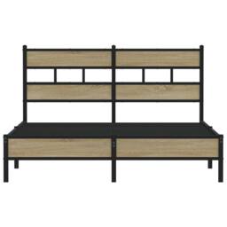 Berkfield Home Bed Frame without Mattress Sonoma Oak 140x190 cm Engineered Wood in Light Tan - thumbnail 4