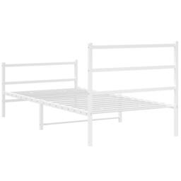 Berkfield Home Metal Bed Frame without Mattress with Footboard¬†White 100x190cm in White - Size: 100x190 cm - thumbnail 7