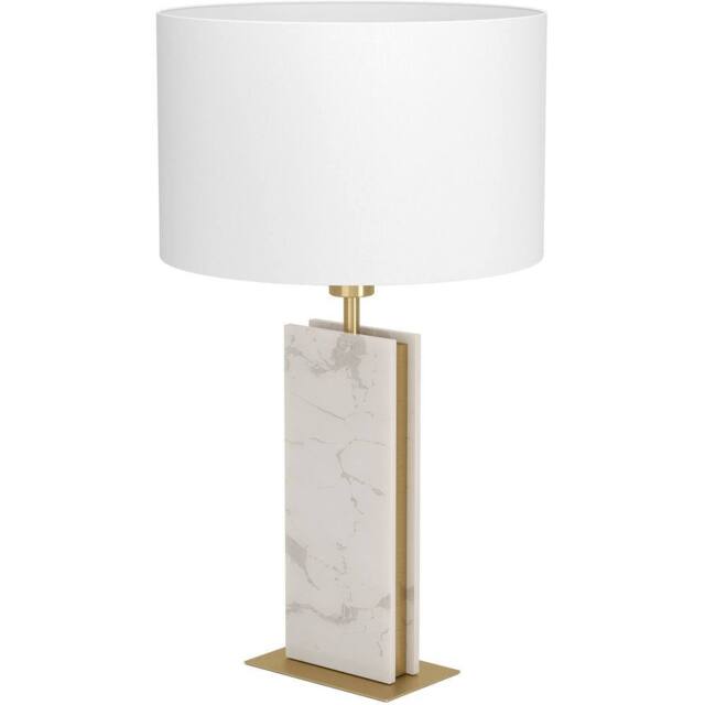 Loops Elegant Brushed Brass & White Table Lamp for Stylish Indoor Decor - image 1