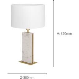 Loops Elegant Brushed Brass & White Table Lamp for Stylish Indoor Decor - thumbnail 5