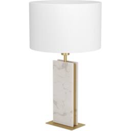 Loops Elegant Brushed Brass & White Table Lamp for Stylish Indoor Decor - thumbnail 1