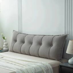 KORVIXA Polyester Bed Reading Cushion Pillow in Grey - Size: Double - thumbnail 5