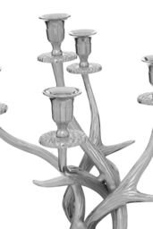 Orsina 5 Candles Antler Candelabra Holder, Candle Holder for Dining Table, 5 Candle Holder Centrepiece in Silver - thumbnail 2