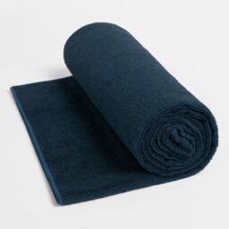 OHS Plain Microfibre Quick Dry Beach Towel Bathroom in Navy - thumbnail 3