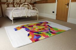 Benjamin Tate Design Amazing Illustration Of Dog Pop Art Designer Rug in Natural - Size: Large - thumbnail 3