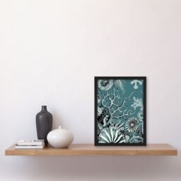"Artery8 Coral Reef Life Aquatic Blue Landscape Design Framed Art Print - Size: W12"" x H16""" - thumbnail 4