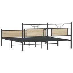 Berkfield Home Metal Bed Frame without Mattress Sonoma Oak 160x200 cm in Brown - thumbnail 8