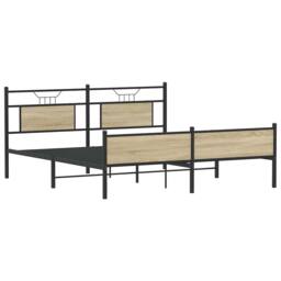 Berkfield Home Metal Bed Frame without Mattress Sonoma Oak 160x200 cm in Brown - thumbnail 5