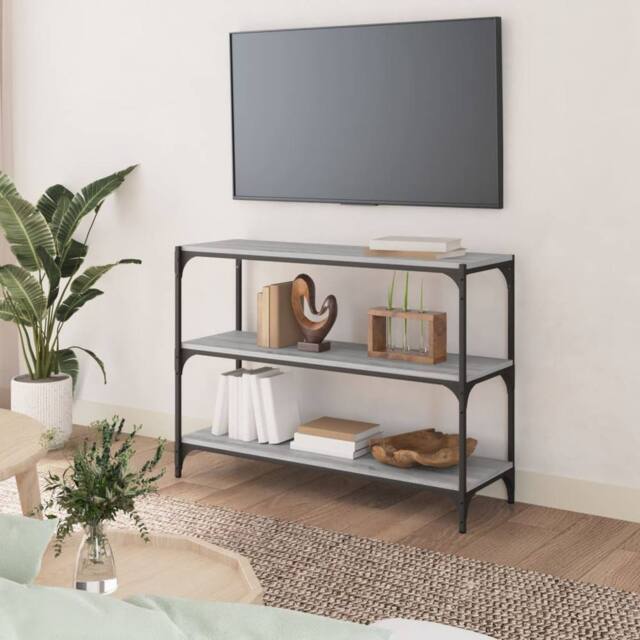 Berkfield Home Charming Book Cabinet Grey Sonoma 100x33x70.5cm Engineered Wood a - Size: 100x33x70.5 cm - image 1