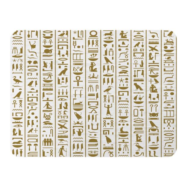 Benjamin Tate Design Acient Egyptian Heiroglyphs Blanket in Natural - Size: 120 cm x 150 cm - image 1