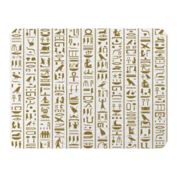 Benjamin Tate Design Acient Egyptian Heiroglyphs Blanket in Natural - Size: 120 cm x 150 cm - thumbnail 1
