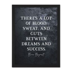 "Artery8 Wall Art Print Slate Quote Bear Bryant Blood Sweats Guts Dream Success Large Framed Wall Décor Art in Brown - Size: W18"" x H24""" - thumbnail 1