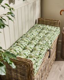 Dibor Vintage Green Leaf Print Cotton Indoor Hallway Furniture Bench Seat Pad Cushion L112cm x W44cm - Size: Large