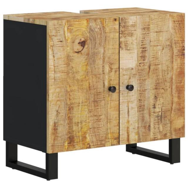 Berkfield Home Sink Cabinet 62x33x58 cm Solid Wood Mango & Engineered Wood in Brown - Size: 62 x 33 x 58 cm - image 1