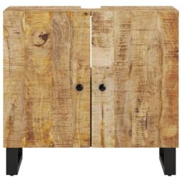 Berkfield Home Sink Cabinet 62x33x58 cm Solid Wood Mango & Engineered Wood in Brown - Size: 62 x 33 x 58 cm - thumbnail 4
