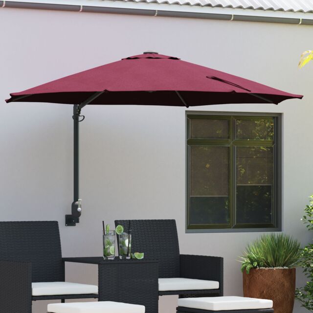 Berkfield Home Patio Umbrella Bordeaux red Polyester Large Collapsible - image 1