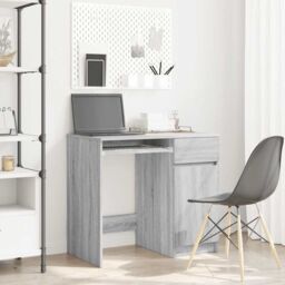 Berkfield Home Desk Grey Sonoma 86x49x76 cm Engineered Wood - Size: 86 x 49 x 76 cm - thumbnail 1