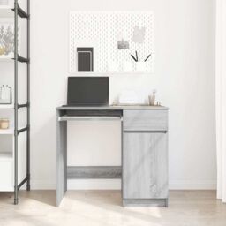 Berkfield Home Desk Grey Sonoma 86x49x76 cm Engineered Wood - Size: 86 x 49 x 76 cm - thumbnail 3