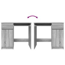 Berkfield Home Desk Grey Sonoma 86x49x76 cm Engineered Wood - Size: 86 x 49 x 76 cm - thumbnail 9