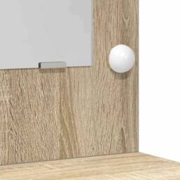 Berkfield Home Modern 2 Piece Dressing Table Set with LED Sonoma Oak Engineered Wood in Light Oak - thumbnail 9