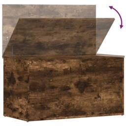 Berkfield Home Storage Chest Smoked Oak 84x42x46 cm Engineered Wood in Brown - Size: 84 x 42 x 46 cm - thumbnail 8