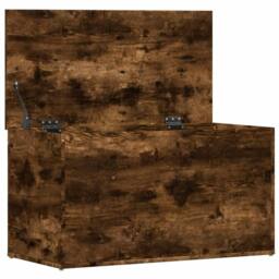 Berkfield Home Storage Chest Smoked Oak 84x42x46 cm Engineered Wood in Brown - Size: 84 x 42 x 46 cm - thumbnail 7