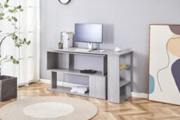 KOSY KOALA Grey Office Desk L-Shaped with Storage Shelves - Wooden Room Furniture for Home, Study, & Office - thumbnail 4