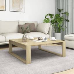 Berkfield Home Decorative Coffee Table Sonoma Oak 100x100x35 cm Engineered Wood in Brown - Size: 100 x 100 x 35 cm - thumbnail 2