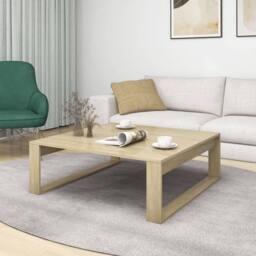 Berkfield Home Decorative Coffee Table Sonoma Oak 100x100x35 cm Engineered Wood in Brown - Size: 100 x 100 x 35 cm - thumbnail 1