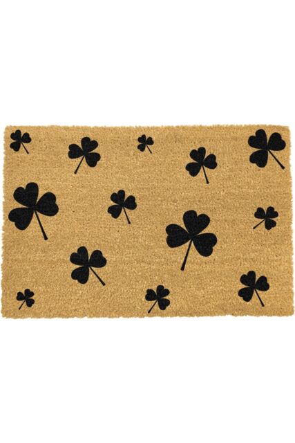 Artsy Mats Shamrocks Doormat - Regular 60x40cm in Black - Size: 40 cm x 60 cm - image 1