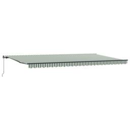 Berkfield Home Manual Retractable Awning Green & White 600x300 cm - thumbnail 5