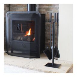 JVL Malham 3 Piece Companion Set + Stand in Black - thumbnail 3