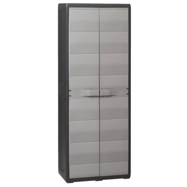 Berkfield Home Garden Storage Cabinet with 3 Shelves Black & Grey - image 1