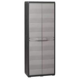 Berkfield Home Garden Storage Cabinet with 3 Shelves Black & Grey - thumbnail 1